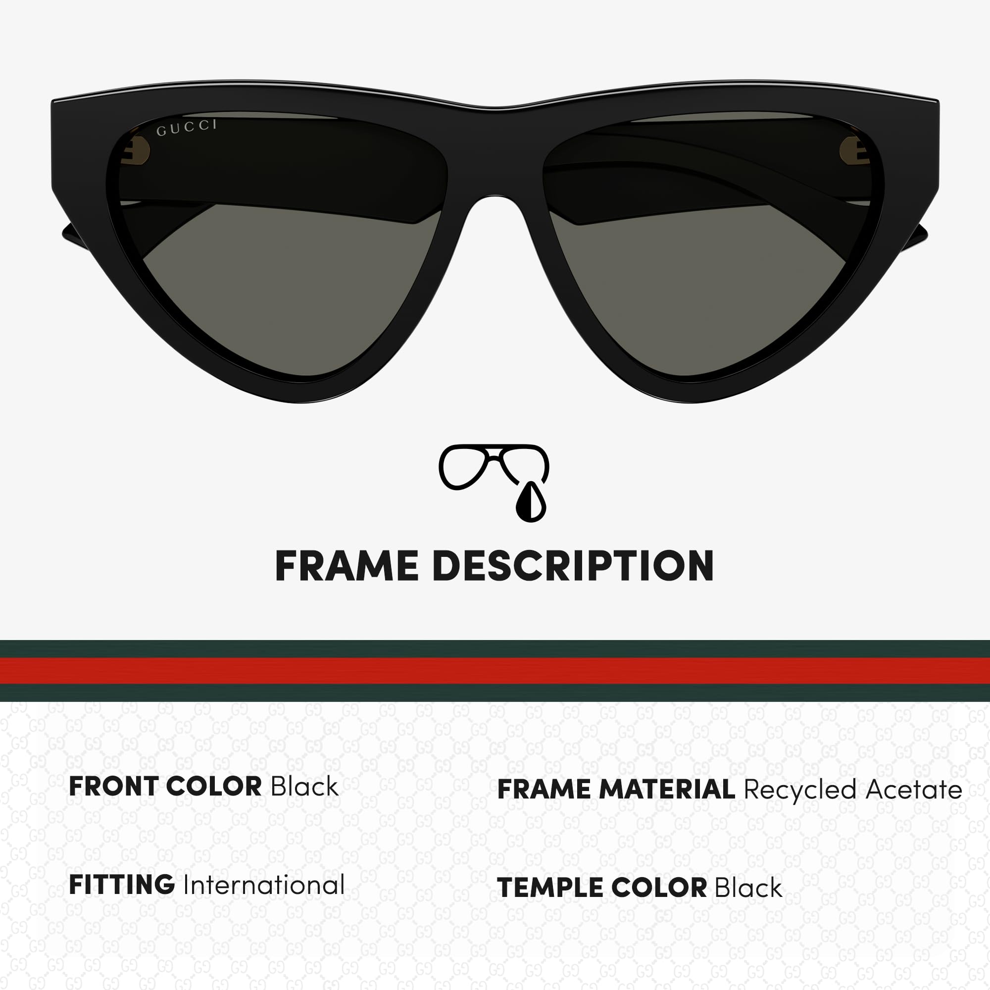 Gucci GG1333S Designer Cat-Eye Shape Women Sunglasses: Cat-Eye Frame Eyewear with Non-Polarized Lenses - Epitome of Luxury and Style