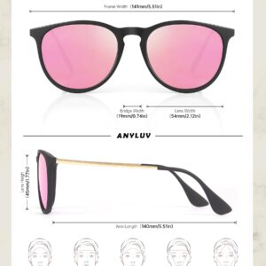 ANYLUV Womens Sunglasses Polarized Sunglasses-Womens: Trendy Sunglasses for Women 2024 UV400 Protection Round Classic Frame