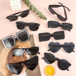 Matcheck 12 Pack Mixed Black Color Sunglasses Classic Retro Party Favors Eyewear Costume Accessories Bulk Glasses for Unisex Adult