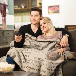 Wedding Anniversary Blanket Couples Present,10th Anniversary Present Blanket for Him and Her,Wife Husband Happy 10 Year Anniversary Present for Couple Mom Dad Parents Valentine's Flannel Throw Blanket