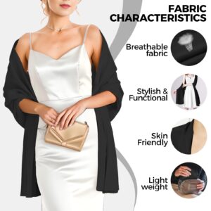 joyliveCY Shawls and Wraps for Evening Dresses, Chiffon Shawl Wraps for Women, Elegant Shawls for Bridal Party, Lightweight Shawl for Dresses or Formal Occasions, Bride Bridesmaid Shawl for Wedding