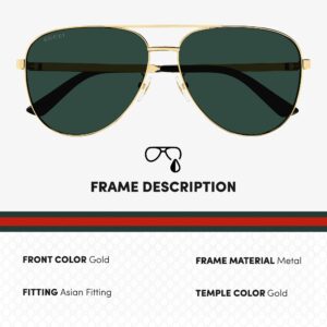 Gucci GG1233SA Designer Aviator Shape Sunglasses: Aviator Frame Eyewear with Non-Polarized Lenses - Epitome of Luxury and Style