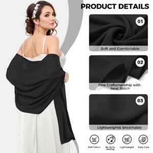 joyliveCY Shawls and Wraps for Evening Dresses, Chiffon Shawl Wraps for Women, Elegant Shawls for Bridal Party, Lightweight Shawl for Dresses or Formal Occasions, Bride Bridesmaid Shawl for Wedding