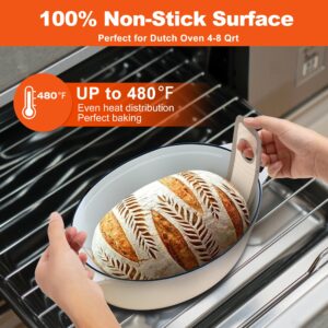 Silicone Bread Sling Oval and Round - Non-Stick & Easy Clean Reusable Oval Silicone Baking Mat for dutch oven. With Long Handles Sourdough Bread Baking mat tools supplier Liner (Gray)