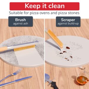 Senwosa Pizza Oven Accessories Kit w/Pizza Peel 12 inch, Pizza Oven Brush & Stone Scraper, Turner/Bubble Popper Bundle - Tools & Supplies Set - Compatible with Outdoor Ooni, Gozney, Ninja, Solo Ovens