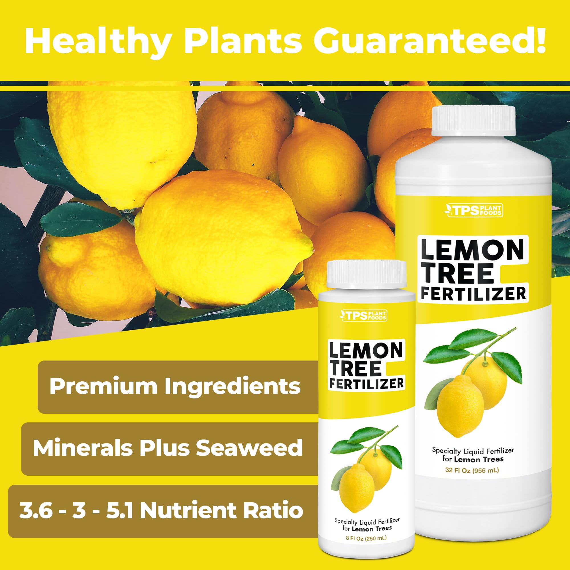 Lemon Tree Fertilizer for Lemon Trees and Citrus, Liquid Plant Food 8 oz (250mL)