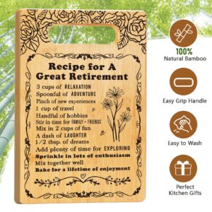 Retirement Gifts for Women Men, Going Away Gift Leaving Gift Farewell Gift for Coworker Colleague Boss Leader Friends, Gifts for Mom Grandma Teachers Nurse, Retired Kitchen Gift- Cutting Board Set