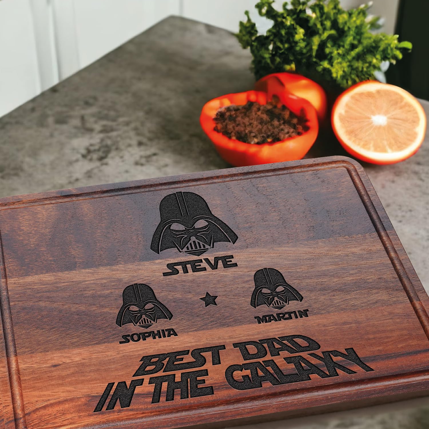 Personalized I am Their Father StarWar Dad Gift Cutting Board, Fathers Day Gifts from Kids, Funny Star War Gift, Darth Character Plaques, Custom Name Stars War Mens Gift, Gift from Daughter or Son