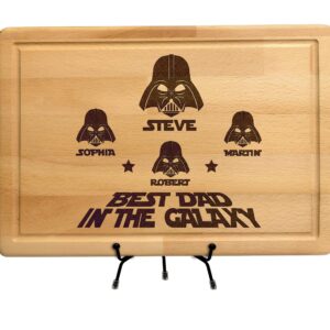 Personalized I am Their Father StarWar Dad Gift Cutting Board, Fathers Day Gifts from Kids, Funny Star War Gift, Darth Character Plaques, Custom Name Stars War Mens Gift, Gift from Daughter or Son