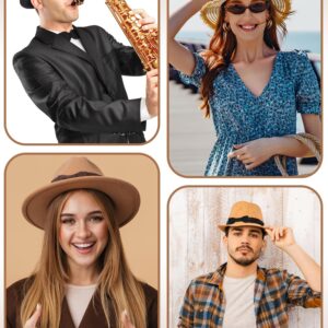 Tigeen 6 Pcs Stretchable Bowknot Hat Band Cowboy Hat Bands for Women Hat Bands Hat Ribbon Panama Straw Hat Accessories (Retro Colors)