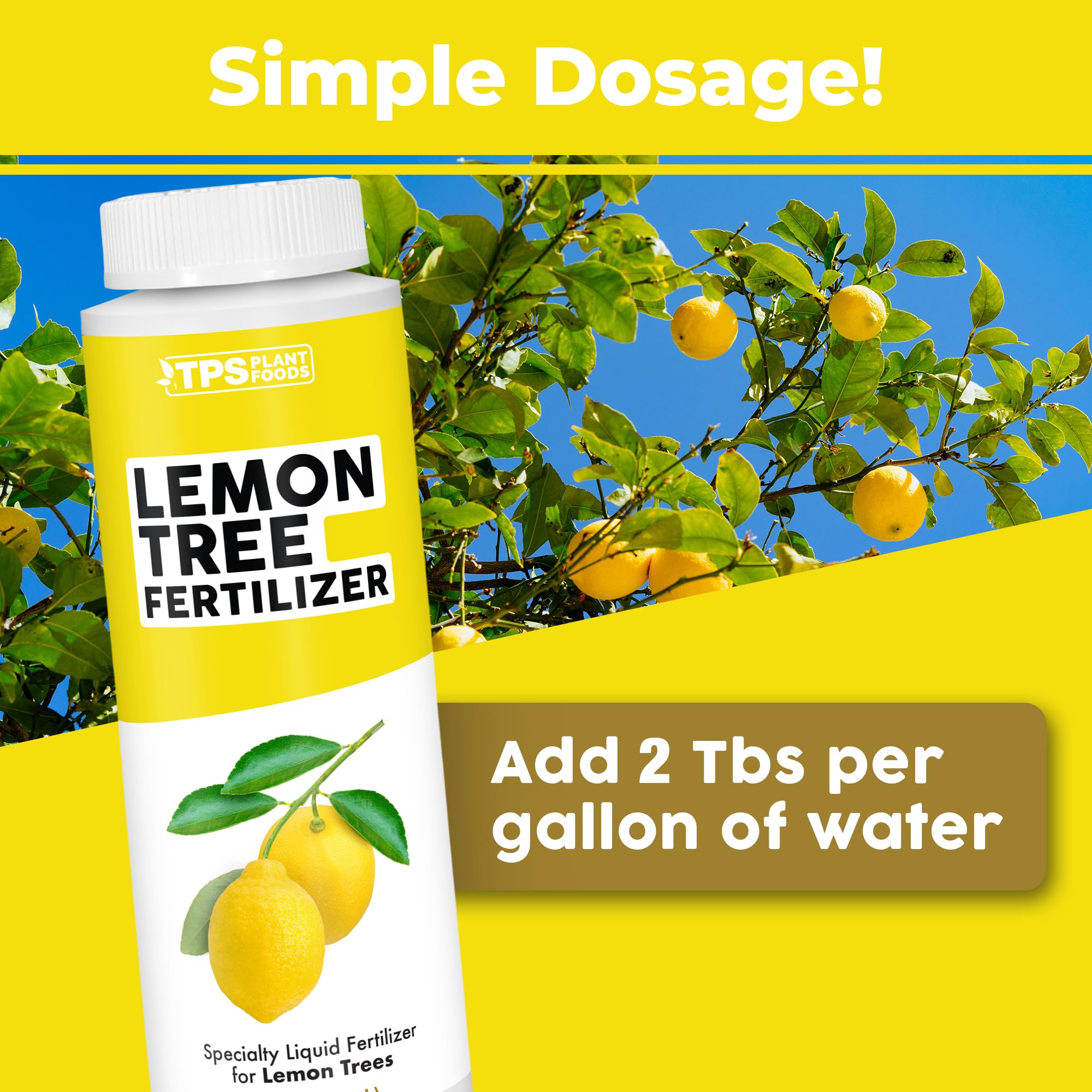 Lemon Tree Fertilizer for Lemon Trees and Citrus, Liquid Plant Food 8 oz (250mL)