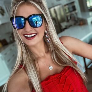 DIFF Bella Designer Oversized Square Sunglasses for Women UV400 Protection, Black + Purple Mirror