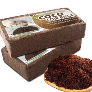 coco coir for organic coconut coir- 2 pack coco coir brick- coconut soil with low ec & ph balance-coco fiber for herbs& flowers- high expansion-renewable coco soil for planting