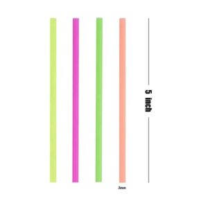 Cocktail Bar Straws for Drinks - 5 Inch Coffee & Cocktail Stirrers Straws - Plastic Drink Stirrers - Short Coffee Stir Straws Disposable Sip Stir Straws - Mini Cocktail Straws (Neon - 300 Straws)