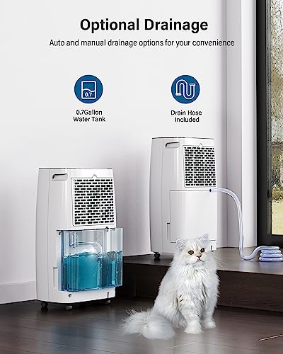 32-Pint Dehumidifier for Basement and Large Room - 2000 Sq. Ft, Quiet Dehumidifier for Large Capacity Room Home Bathroom Basements - Auto Continuous Drain Remove Moisture with Child Lock