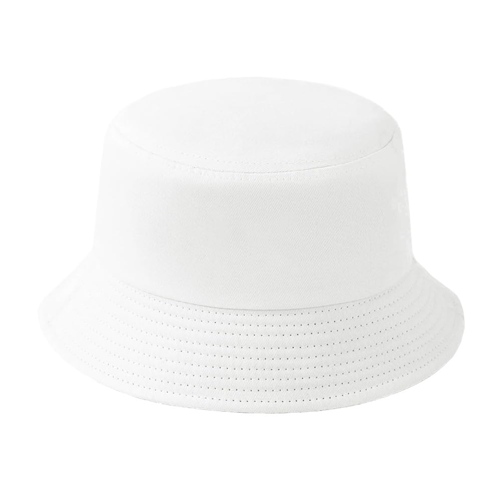 Wheebo 12 Pieces Bucket Hats for Women Summer Beach Fishmen Hat for Lady Adult Unisex Cotton Cap(White)