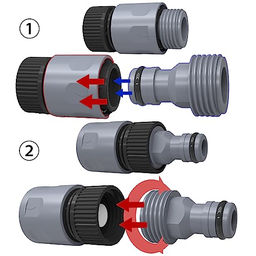 LIULO TOOL 8 Sets Garden Hose Quick Connector, 3/4 Inch Plastic Water Hose Fittings Male and Female Connectors Hose Adapters