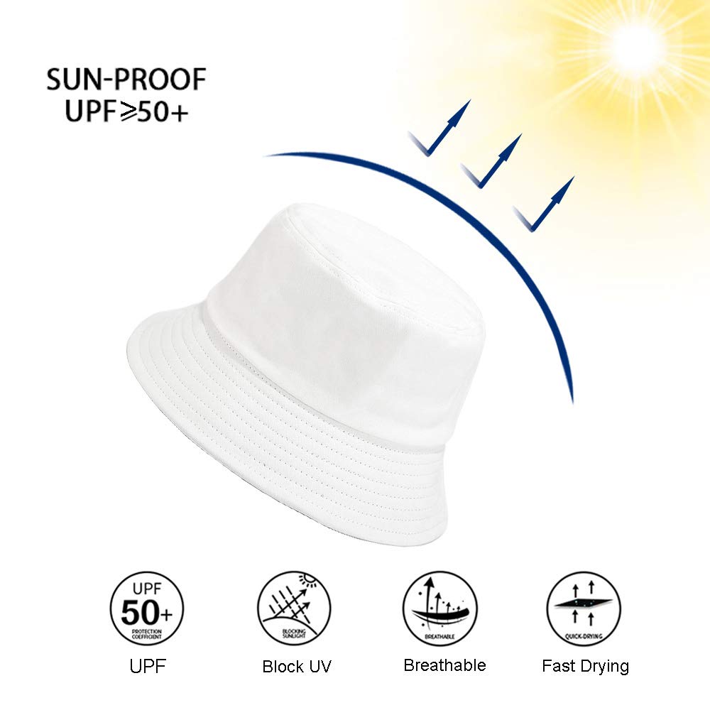 Wheebo 12 Pieces Bucket Hats for Women Summer Beach Fishmen Hat for Lady Adult Unisex Cotton Cap(White)