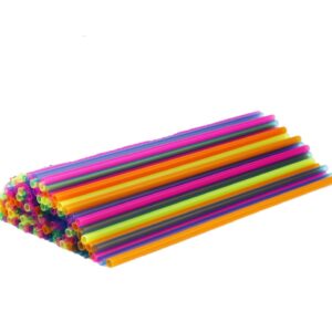 Cocktail Bar Straws for Drinks - 5 Inch Coffee & Cocktail Stirrers Straws - Plastic Drink Stirrers - Short Coffee Stir Straws Disposable Sip Stir Straws - Mini Cocktail Straws (Neon - 300 Straws)