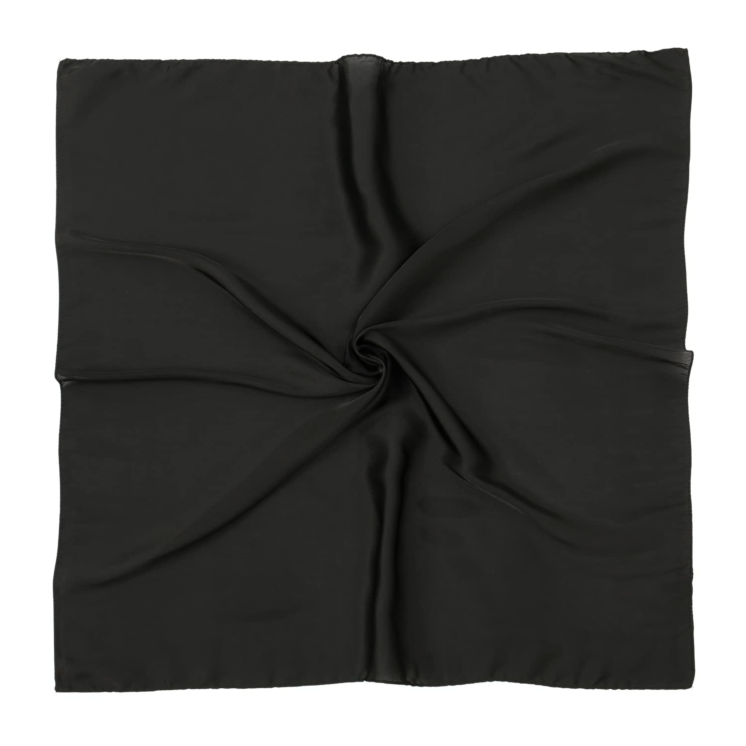 RIIQIICHY 35 Inch Black Head Scarf for Women Hair Scarf Like Silk Scarf Square Scarf Bandanas for Women