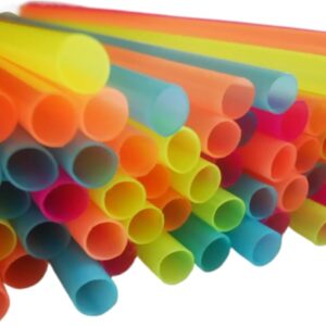 Cocktail Bar Straws for Drinks - 5 Inch Coffee & Cocktail Stirrers Straws - Plastic Drink Stirrers - Short Coffee Stir Straws Disposable Sip Stir Straws - Mini Cocktail Straws (Neon - 300 Straws)