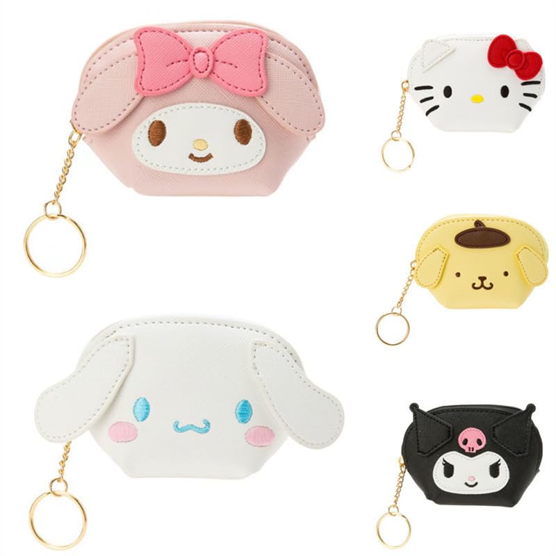 Kawaii Coin Purse Keychain,Cute Wallets for Teen Girls，Cartoon Wallet for Backpack Decoration (Melo)