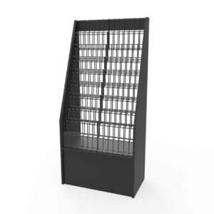 FixtureDisplays® Literature Rack Brochure Holder Leaflet Coupon Stand Greeting Card Rack 9 tier 45 facing Travel Information Kiosk Easy Assembly Video in Description 1453 Black-NF