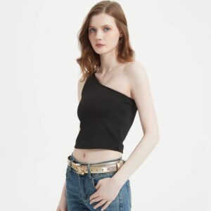 RMMVJJ Womens Gold Belts Dresses Jeans Pants Leather Belt Bling Glitter Sparkly Western Belt Modern Golf Belts Gold3 M