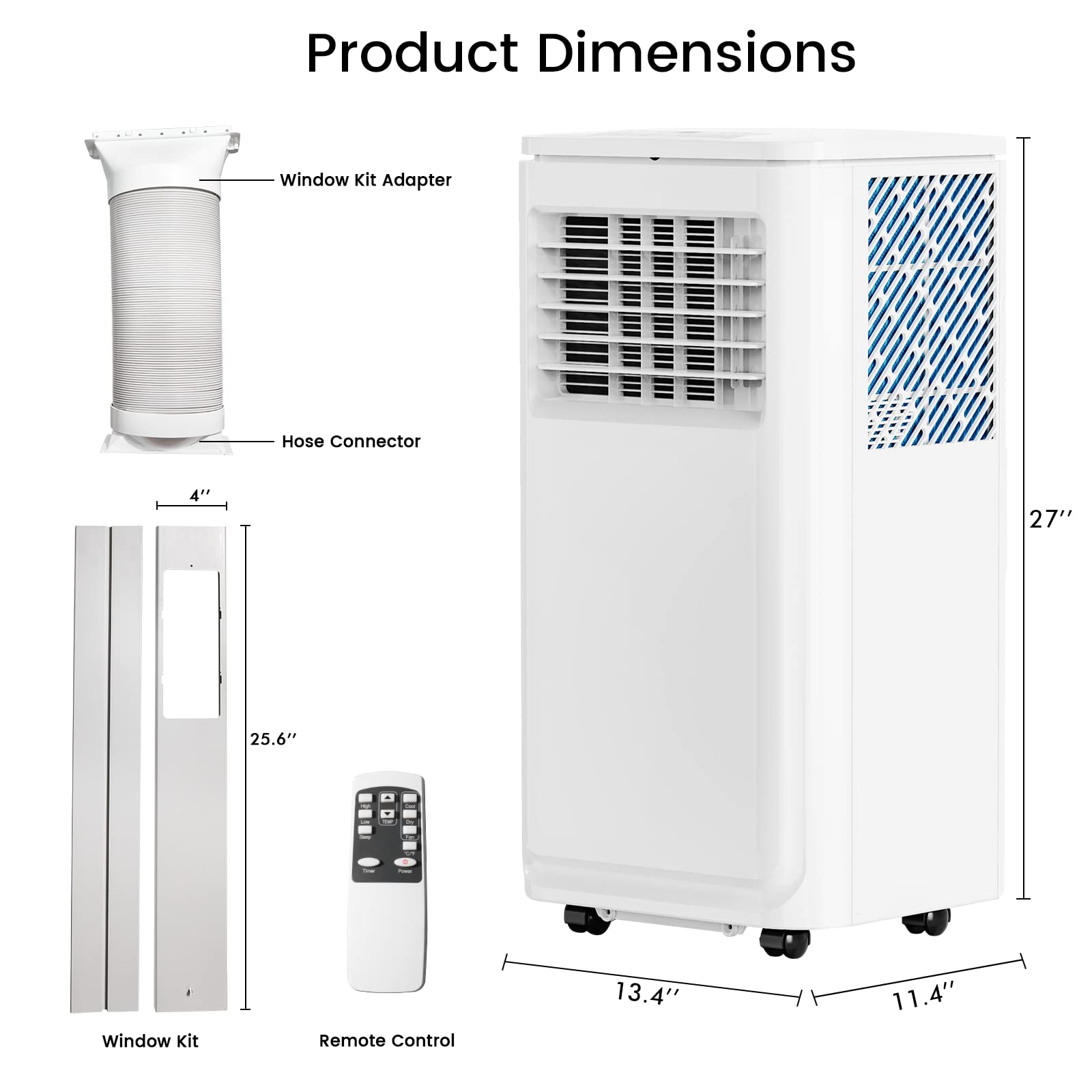 PUKAMI 8000 BTU Portable Air Conditioners,Portable AC Cools up to 350 Sq.Ft,Room Air Conditioner with Remote Control,Dehumidifier & 3-in-1 Floor Standing Air Conditioner 24Hrs Timer