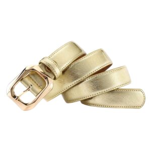 RMMVJJ Womens Gold Belts Dresses Jeans Pants Leather Belt Bling Glitter Sparkly Western Belt Modern Golf Belts Gold3 M