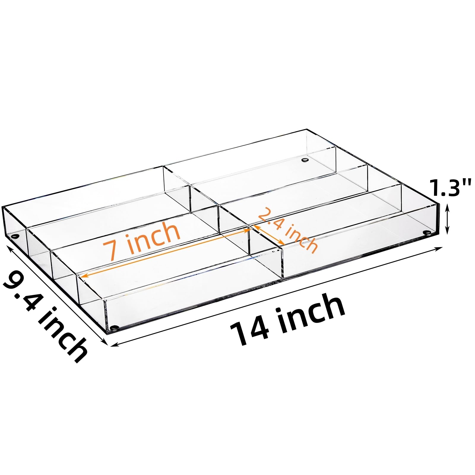 Pumtus Acrylic Sunglasses Organizer, 8 Slot Clear Tabletop Eyeglass Display Case, Premium Countertop Eye Glasses Storage Tray, Eye Wear Collection Box Holder for Eyewear, Jewelry, Watch