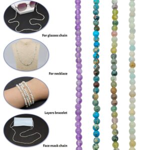 LuReen Stylish Eyeglass Chain Sunglass Chain for Women, Natural Stone Beaded Glass Strap Glass Lanyard Around Neck Daily Wear