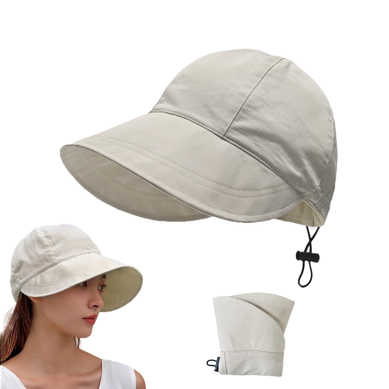 huablo] UPF 50+ Womens Sun Hat Wide Brim Sun Hat UV Protection Hiking Fishing Hats ZYMao-0001 Beige