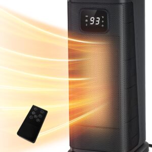 KopBeau Space Heater for Indoor Use, 1500W Electric Portable Tower w/Thermostat & Timer, Oscillating Ceramic Room Heater with 4 Modes, LED Display, Safe for Office, Home, Bedroom,