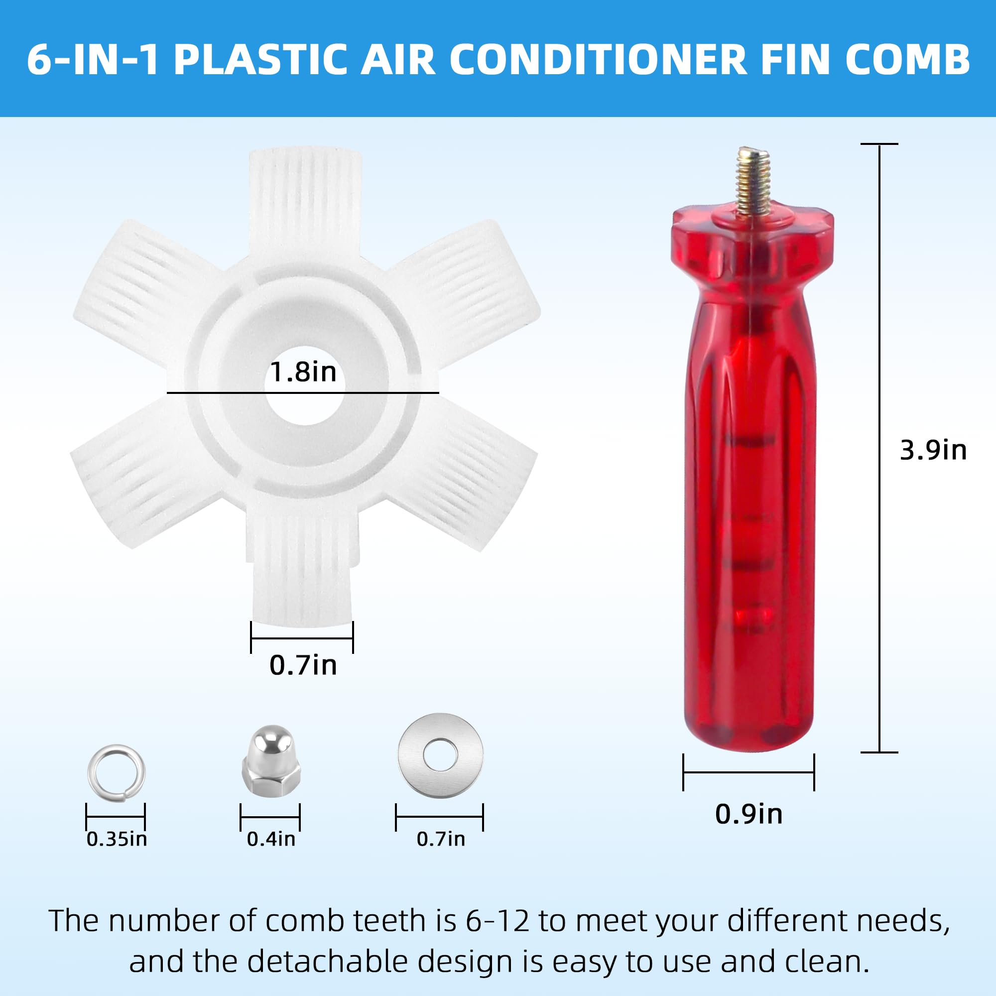 AMI PARTS 5 PCS Air Conditioner Fin Cleaner Set Include 3 Different Air Conditioner Condenser Fin Comb and 2 Different Condenser Fin Comb Brush