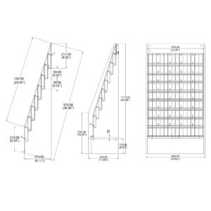 FixtureDisplays® Literature Rack Brochure Holder Leaflet Coupon Stand Greeting Card Rack 9 tier 45 facing Travel Information Kiosk Easy Assembly Video in Description 1453 Black-NF