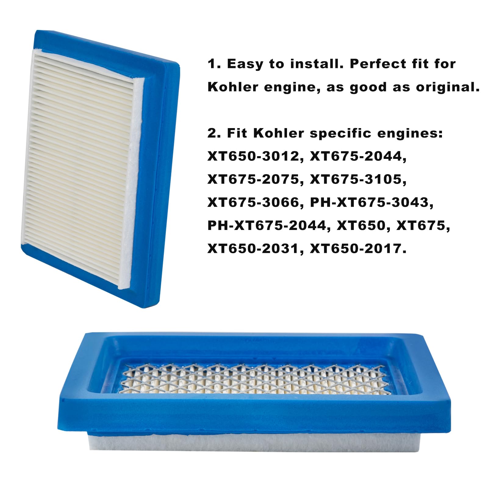 ZLKSKER 14-083-22-S Lawn Mower Air Filter Replace for Kohler 1408322S 14-083-22-S1, Fits Specific XT650 XT675 Lawn Mower Engine, 1pcs