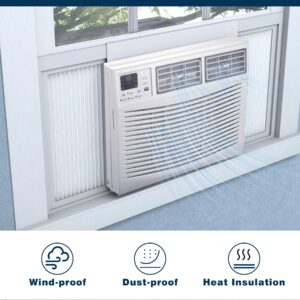 Pearwow Window Air Conditioner Side Panels with Frame,Window AC Side Panels Insulation Curtain Kit,Fits for Most 5000BTU Window AC Units