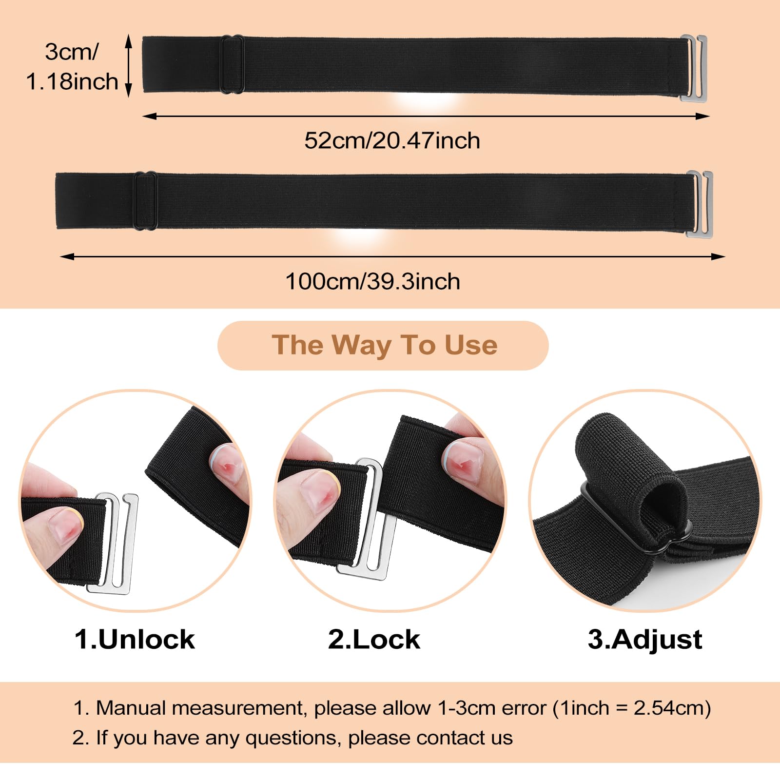 TIESOME Elastic Stretch Belt for Women Invisible Waist Belt(Black)