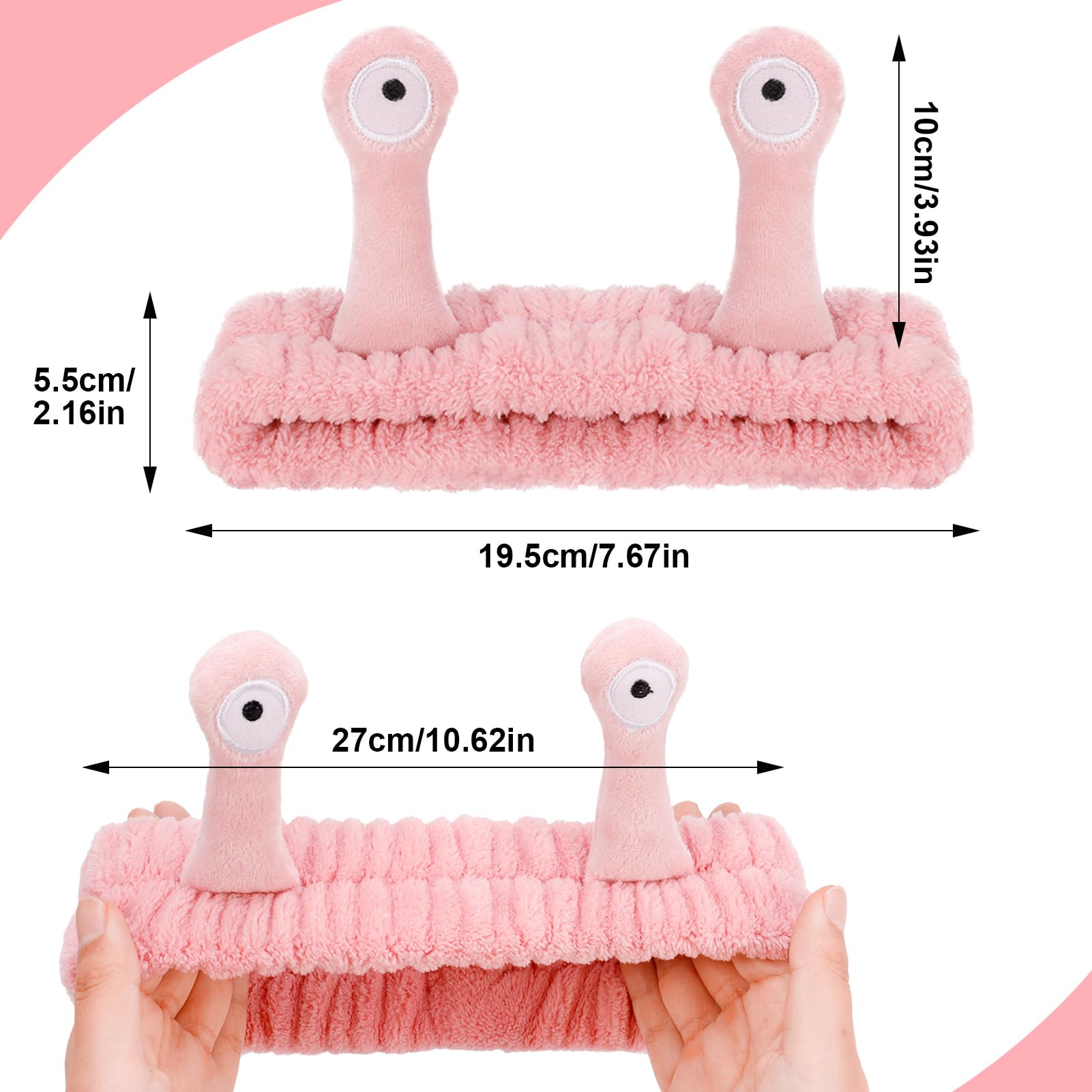 DragonflyDreams Hairband, 4 Pack Snail Headbands for Washing Face, Soft Microfiber Coral Fleece Skincare Makeup Headbands, Women Headband Accessories, Cute Cartoon Headband for Hair for Women