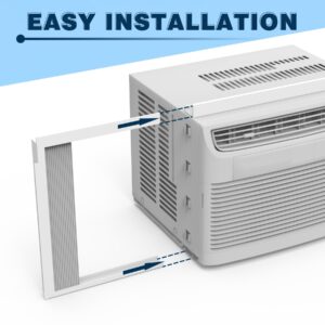 Pearwow Window Air Conditioner Side Panels with Frame,Window AC Side Panels Insulation Curtain Kit,Fits for Most 5000BTU Window AC Units