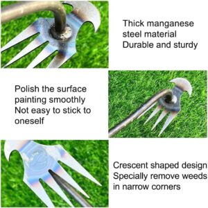 Weed Puller Tool, 2024 New Durable Garden Weed Pulling Tool, Portable Garden Weeder Tool for Vegetable Gardening Backyard Farm Planting & Weeding (Rubber Handle) (Rubber Handle, primary colour)