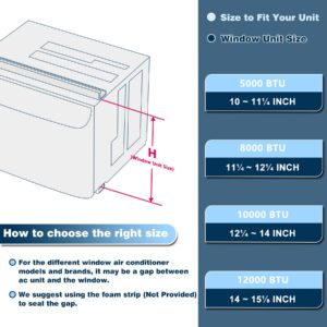 Pearwow Window Air Conditioner Side Panels with Frame,Window AC Side Panels Insulation Curtain Kit,Fits for Most 5000BTU Window AC Units