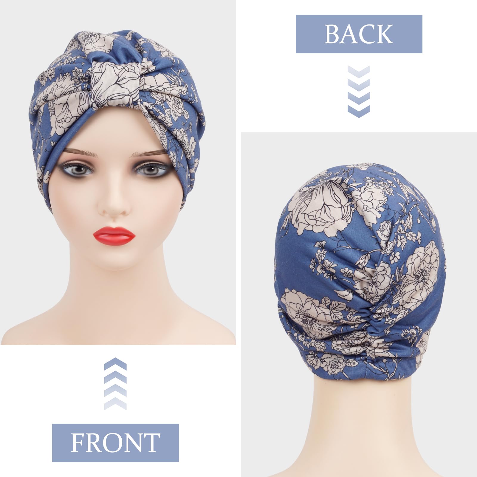 FADACHY Silk Bonnet for Sleeping Women, 4 Pieces Satin Lined Sleep Cap Double-Layered, Sleep Satin Bonnet Hair Care, Night Silk Turban Hair Wrap