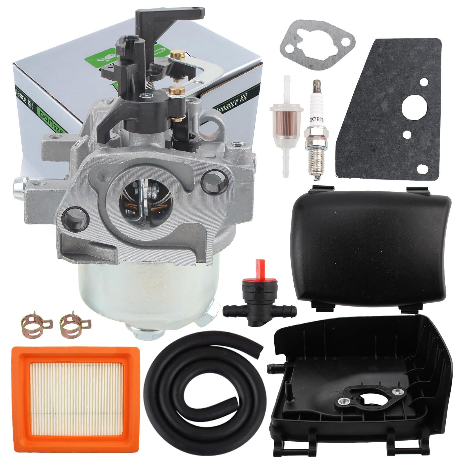 partszen 14 853 68-S Carburetor for Kohler XT650 XT675 XT6.75 Lawn Mower with 14 083 15-S Air Filter Cover Kit