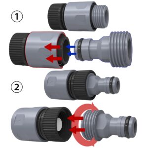 Hourleey Garden Hose Quick Connector 3/4 Inch Plastic Garden Hose Quick Connect Fittings Male and Female Connectors Water Hose End Adapters, 6 Sets