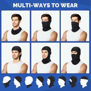 6 Pack Balaclava Ski Face Mask: Cooling Neck Gaiter Full Head Mask Breathable Face Cover Hood Mask Scarf Motorcycle Gator for Men Women Cycling Fishing Running Sun Protection Outdoor, Blue