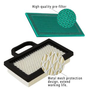 DemJamr 2 Pack 499486S Air Filter with 273638S Pre Filter Replace for BS 499486 698754 691007 695667 Air Cleaner, Compatible with BS 18-26 HP Intek V-Twins Engine