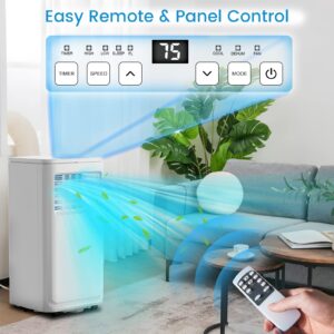 PUKAMI 8000 BTU Portable Air Conditioners,Portable AC Cools up to 350 Sq.Ft,Room Air Conditioner with Remote Control,Dehumidifier & 3-in-1 Floor Standing Air Conditioner 24Hrs Timer