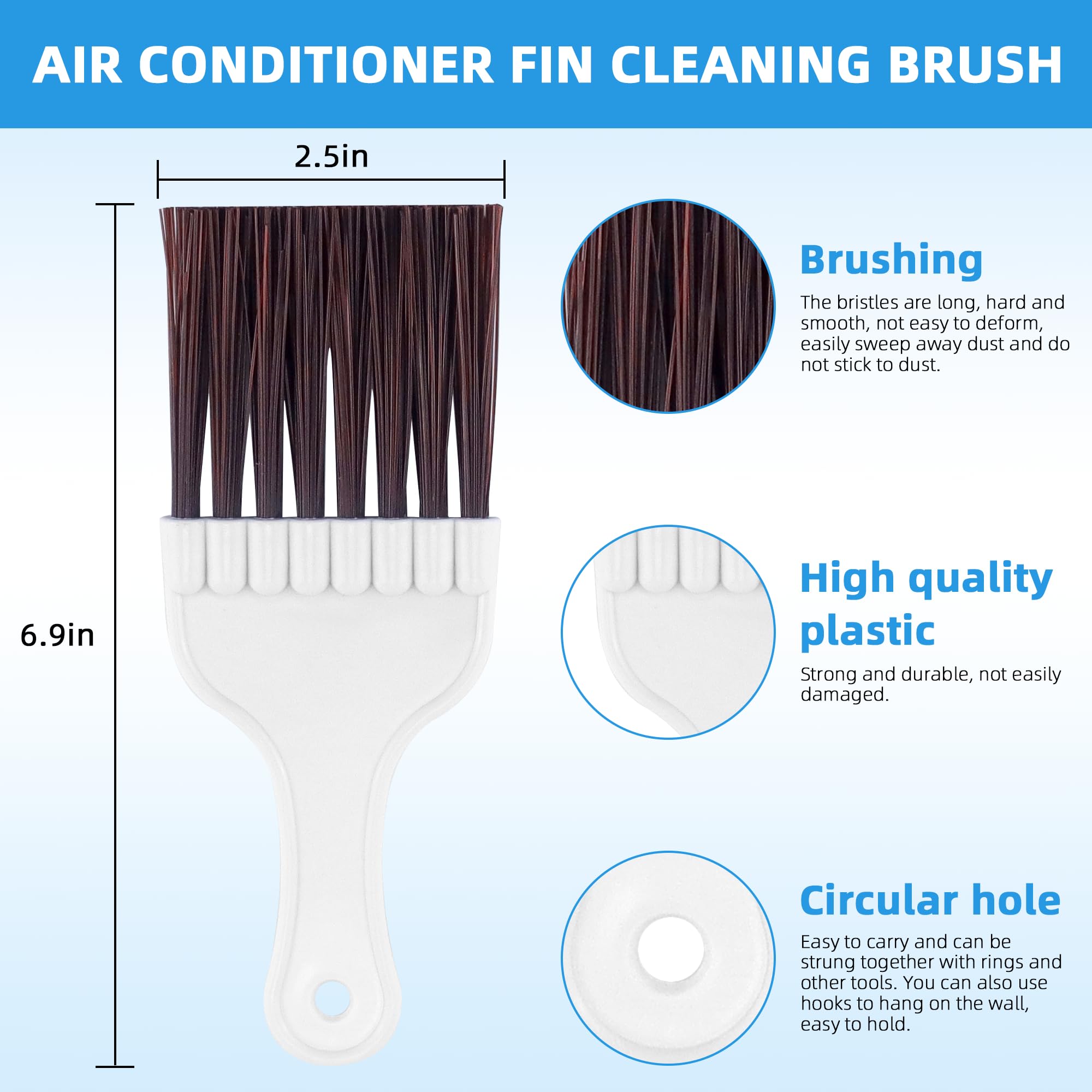 AMI PARTS 5 PCS Air Conditioner Fin Cleaner Set Include 3 Different Air Conditioner Condenser Fin Comb and 2 Different Condenser Fin Comb Brush